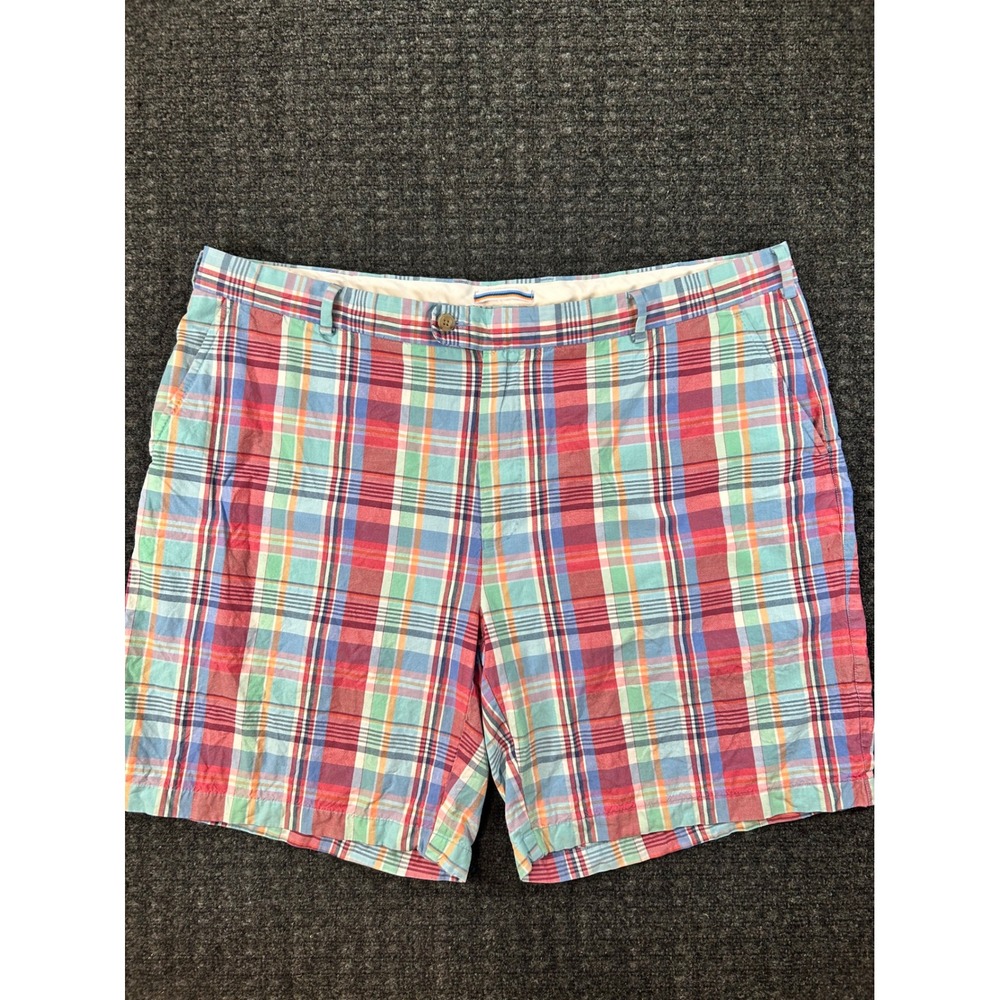 Peter Millar Seaside 2018 US Open Plaid Shorts Men's 42 Silk Linen Cotton Blend